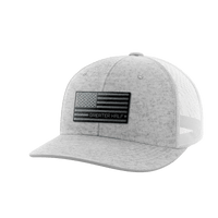 Thumbnail for USA Black Flag Woven Patch Hat Hat Greater Half Heather Grey/White