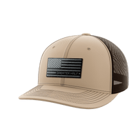 Thumbnail for USA Black Flag Woven Patch Hat Hat Greater Half Khaki/Coffee