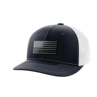 Thumbnail for USA Black Flag Woven Patch Hat Hat Greater Half Navy/White