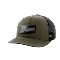 Thumbnail for USA Black Flag Woven Patch Hat Hat Greater Half OD Green/Black