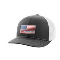 Thumbnail for USA Flag Woven Patch Hat Hat Greater Half Charcoal/White