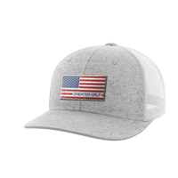 Thumbnail for USA Flag Woven Patch Hat Hat Greater Half Heather Grey/White