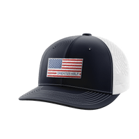 Thumbnail for USA Flag Woven Patch Hat Hat Greater Half Navy/White