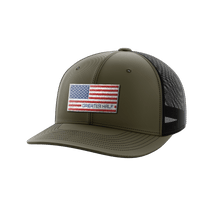 Thumbnail for USA Flag Woven Patch Hat Hat Greater Half OD Green/Black