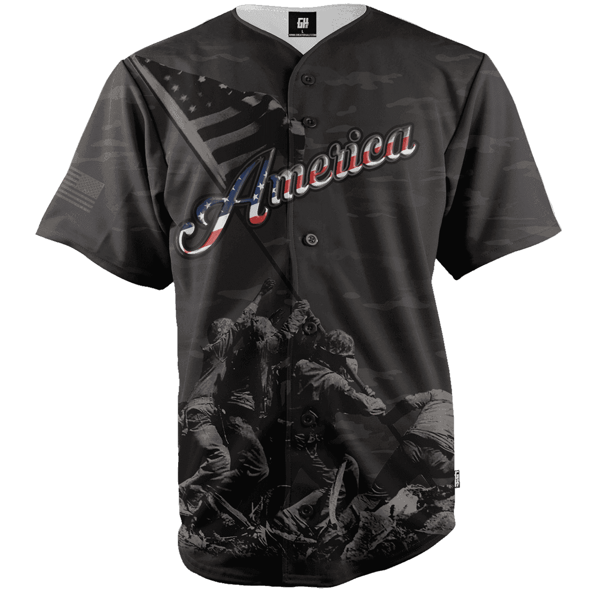 Patriotic America Baseball Jersey Baseball Jersey Greater Half