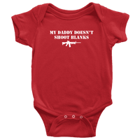 Thumbnail for My Daddy Doesn't Shoot Blanks Baby Onesie Baby Bodysuit teelaunch Red NB