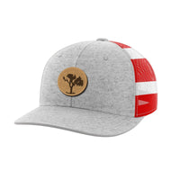 Thumbnail for Topo Tree Leather Patch Hat Hat Greater Half Heather Grey/Flag