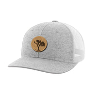 Thumbnail for Topo Tree Leather Patch Hat Hat Greater Half Heather Grey/White