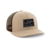Thumbnail for Join Or Die Patch Hat Hat Greater Half Black Leatherette Khaki/Coffee