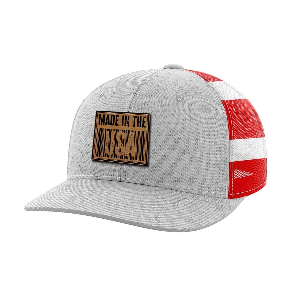 Made In The USA Bamboo Patch Hat Hat Greater Half Heather Grey/Flag