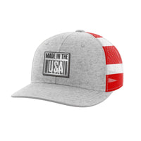 Thumbnail for Made In The USA Black Patch Hat Hat Greater Half Heather Grey/Flag