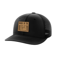 Thumbnail for Made In The USA Leather Patch Hat Hat Greater Half Black/Black