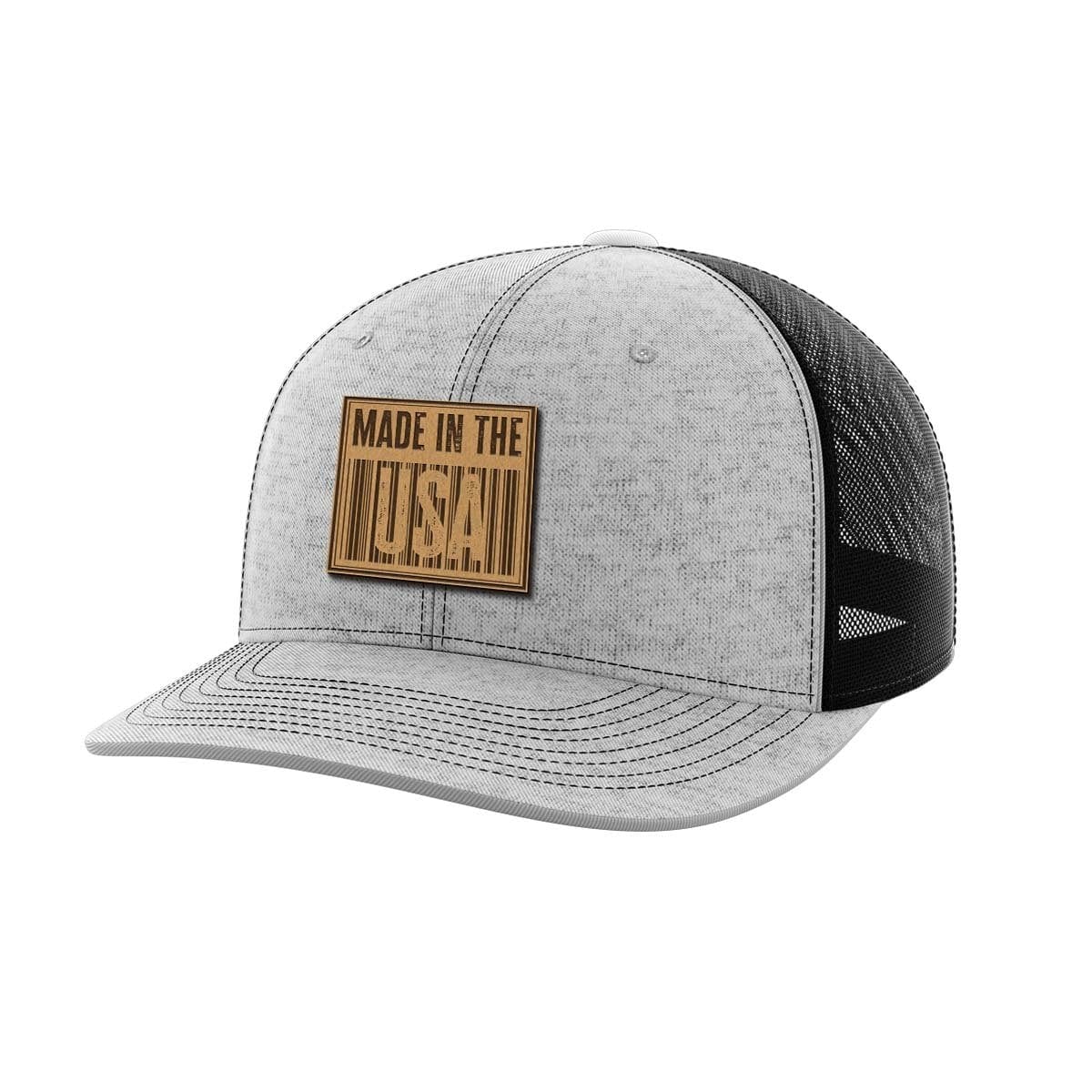 Made In The USA Leather Patch Hat Hat Greater Half Heather Grey/Black