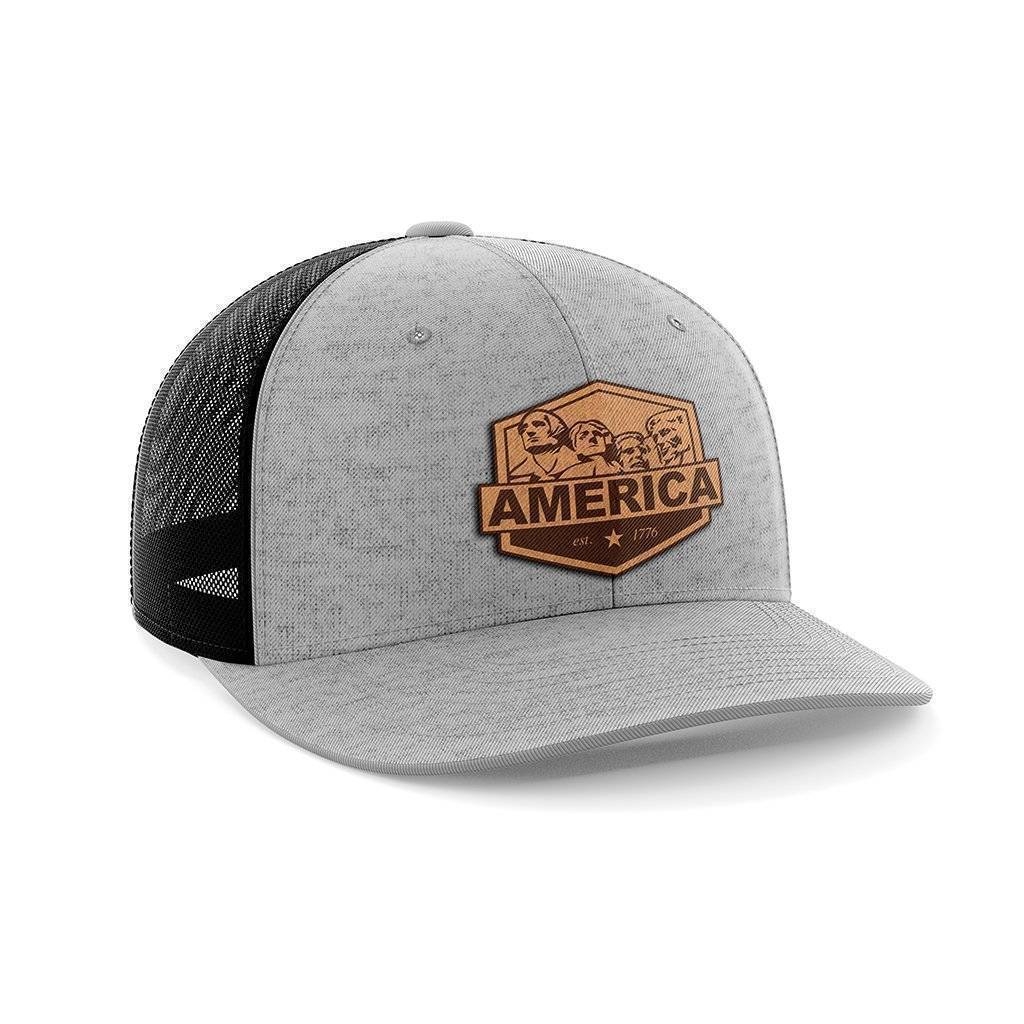America Mount Rushmore Leather Patch Hat Hat Greater Half Heather Grey/Black