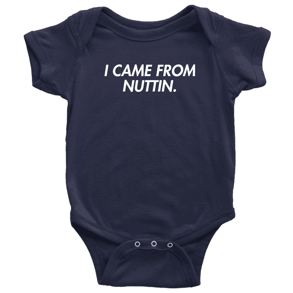I Came From Nuttin Onesie Onesie teelaunch Baby Bodysuit Navy NB