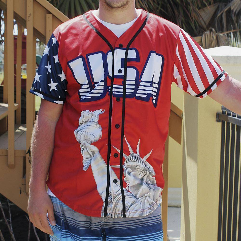 USA Liberty Baseball Jersey Baseball Jersey Greater Half