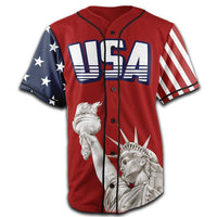 Thumbnail for USA Liberty Baseball Jersey Baseball Jersey Greater Half