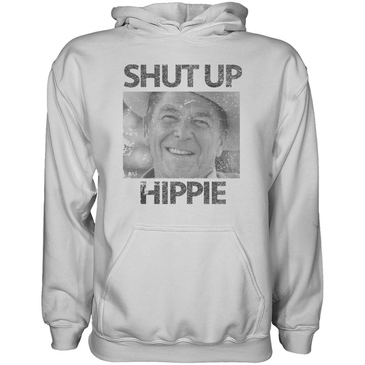 Shut Up Hippie Hoodie Graphic Fleece Hoodie Greater Half White S