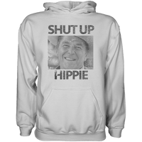 Thumbnail for Shut Up Hippie Hoodie Graphic Fleece Hoodie Greater Half White S