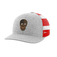 Thumbnail for Skull Flag Bamboo Patch Hat Hat Greater Half Heather Grey/Flag