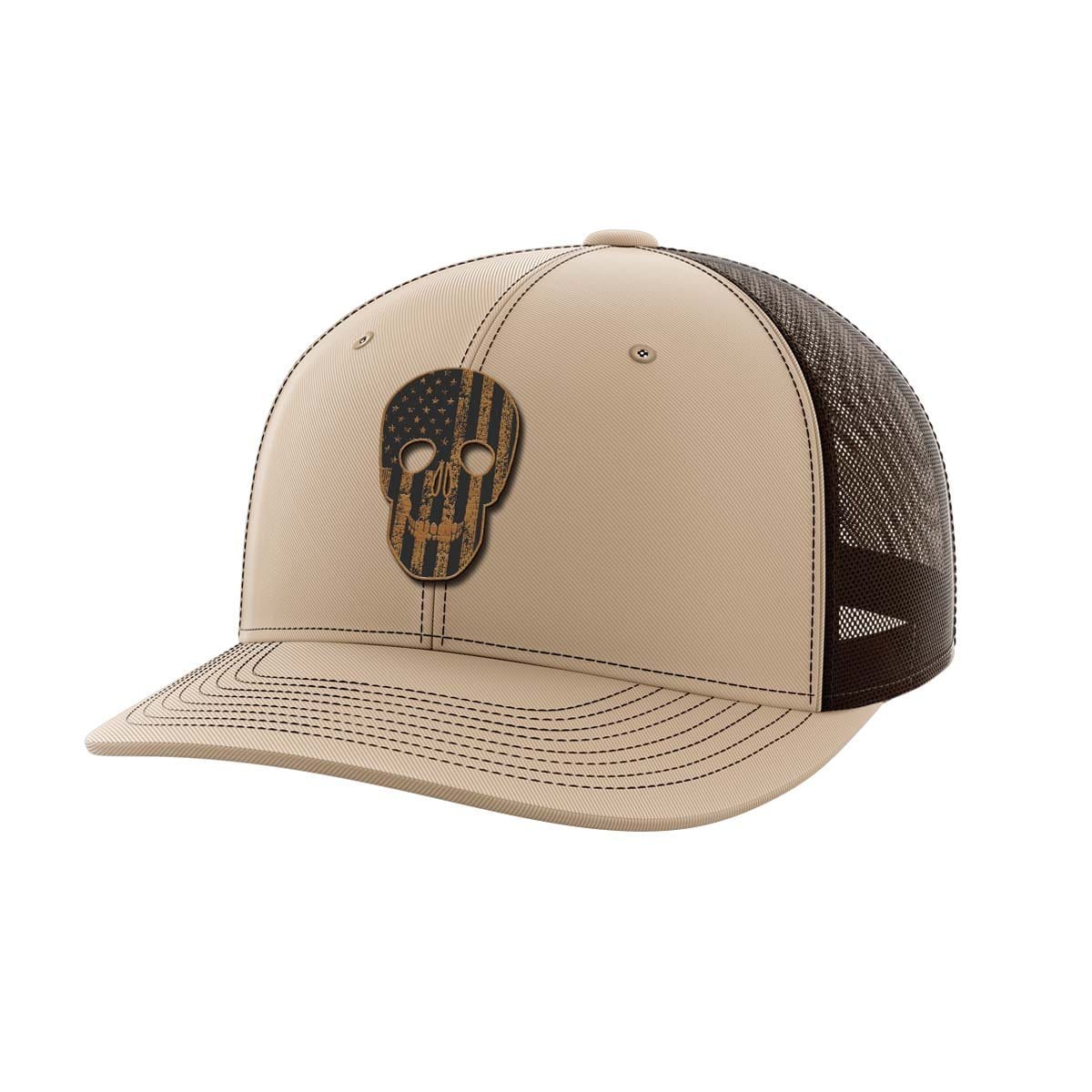Skull Flag Bamboo Patch Hat Hat Greater Half Khaki/Coffee