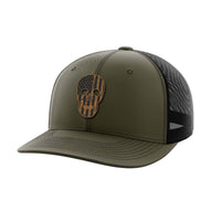 Thumbnail for Skull Flag Bamboo Patch Hat Hat Greater Half OD Green/Black