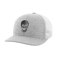 Thumbnail for Skull Flag Black Patch Hat Hat Greater Half Heather Grey/White