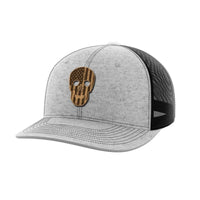 Thumbnail for Skull Flag Leather Patch Hat Hat Greater Half Heather Grey/Black