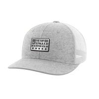 Thumbnail for Star Spangled Hammered Black Patch Hat Hat Greater Half Heather Grey/White