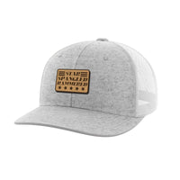 Thumbnail for Star Spangled Hammered Leather Patch Hat Hat Greater Half Heather Grey/White