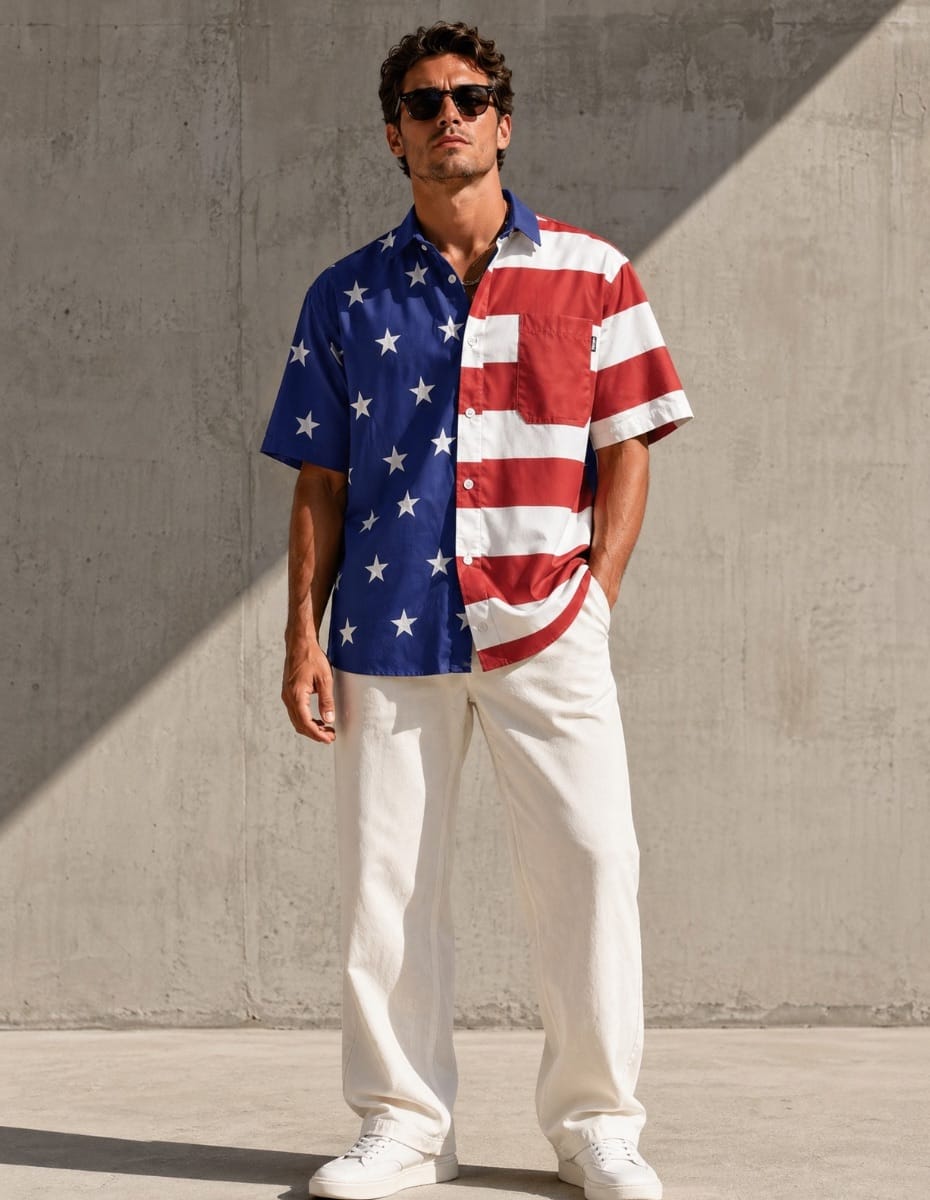 American Flag Button Down Button Down Greater Half