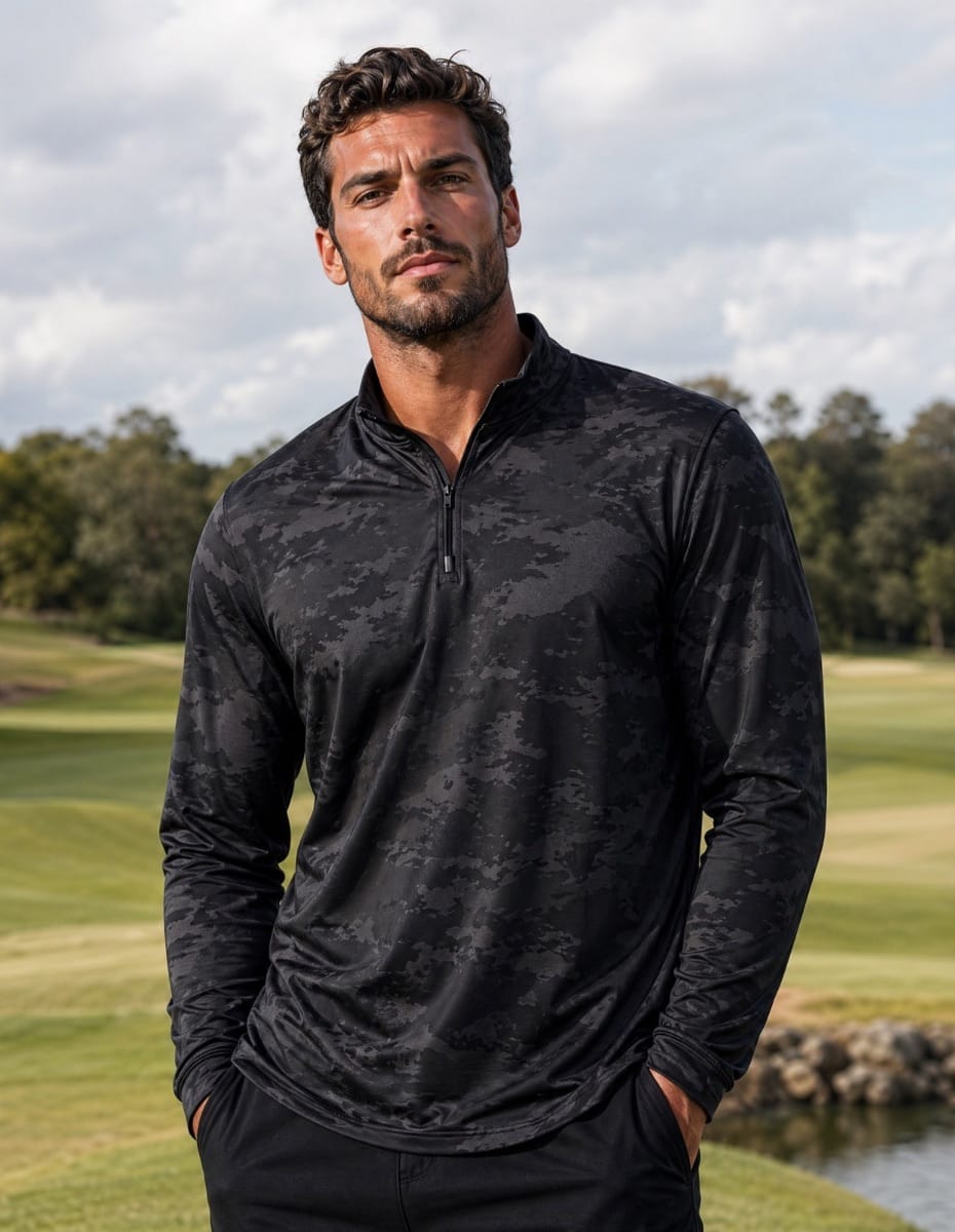Black Camo Quarter Zip Quarter Zip Pullover Greater Half