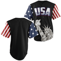 Thumbnail for Custom Black USA Baseball Jersey - Greater Half