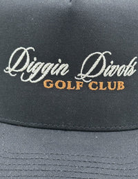Thumbnail for Diggin Divots Golf Club Script Embroidered Frame Cap Hat Greater Half