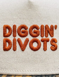 Thumbnail for Diggin Divots Logo Embroidered Camo Frame Cap Hat Greater Half
