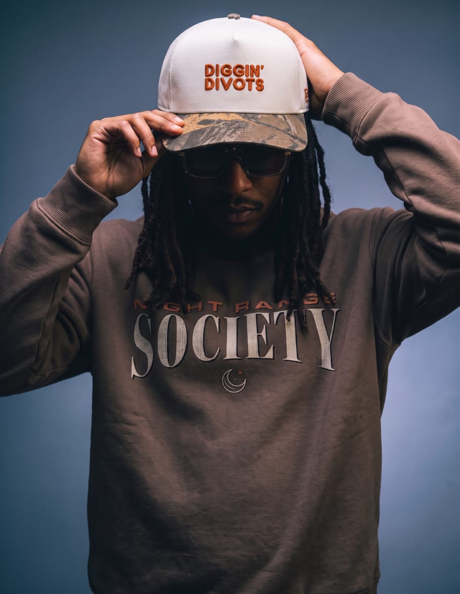 Diggin Divots Logo Embroidered Camo Frame Cap Hat Greater Half