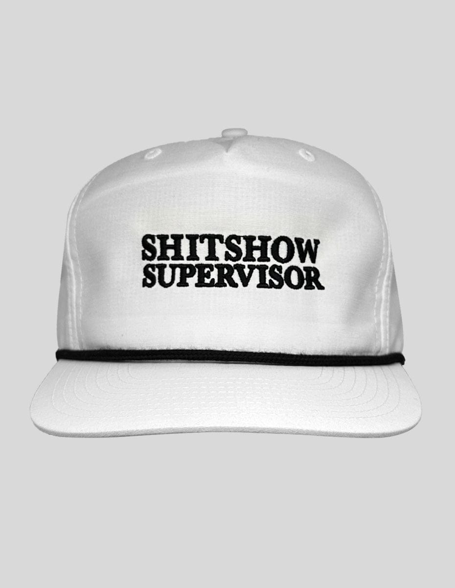 Shitshow Supervisor Cotton/Nylon Rope Hat Hat Greater Half White