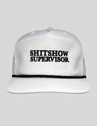 Thumbnail for Shitshow Supervisor Cotton/Nylon Rope Hat Hat Greater Half White