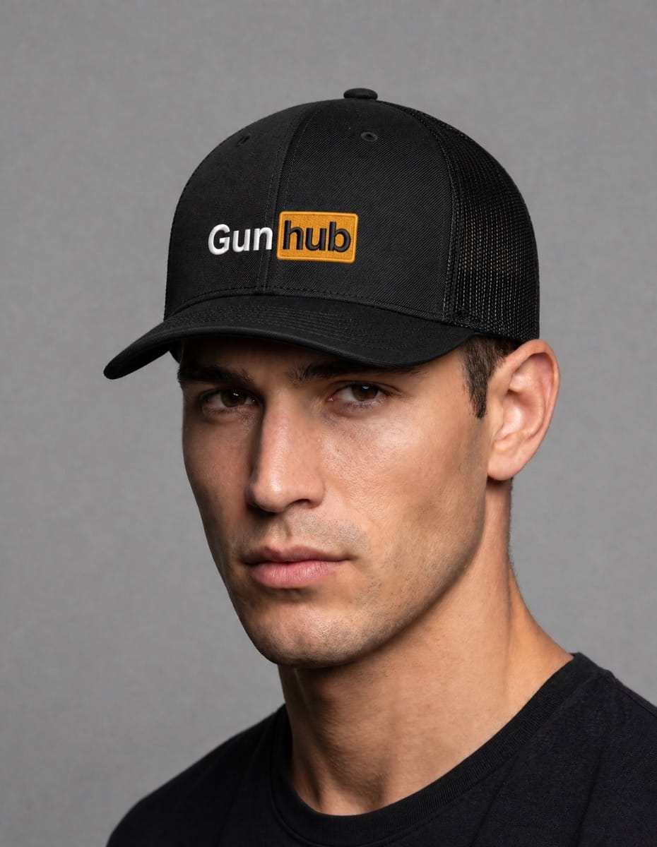 Gun Hub Embroidered Trucker Hat Hat Greater Half