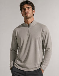 Thumbnail for Heathered Quarter Zip Quarter Zip Pullover Greater Half