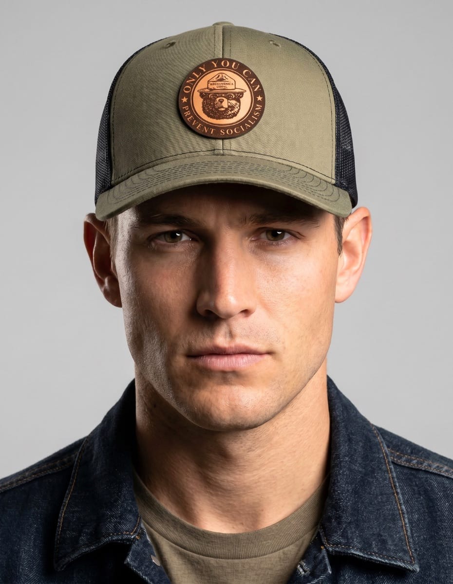 Only You Can Prevent Socialism Leather Patch Hat Hat Greater Half