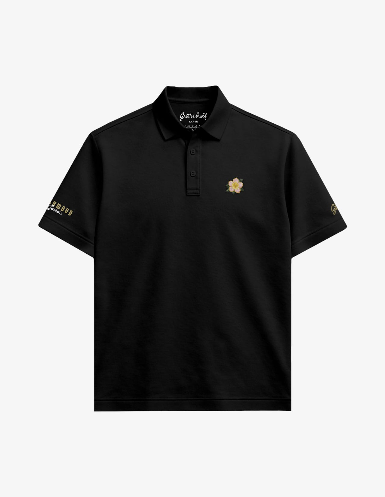 Bushwood x Greater Half Azalea Black Golf Polo Golf Polo Greater Half