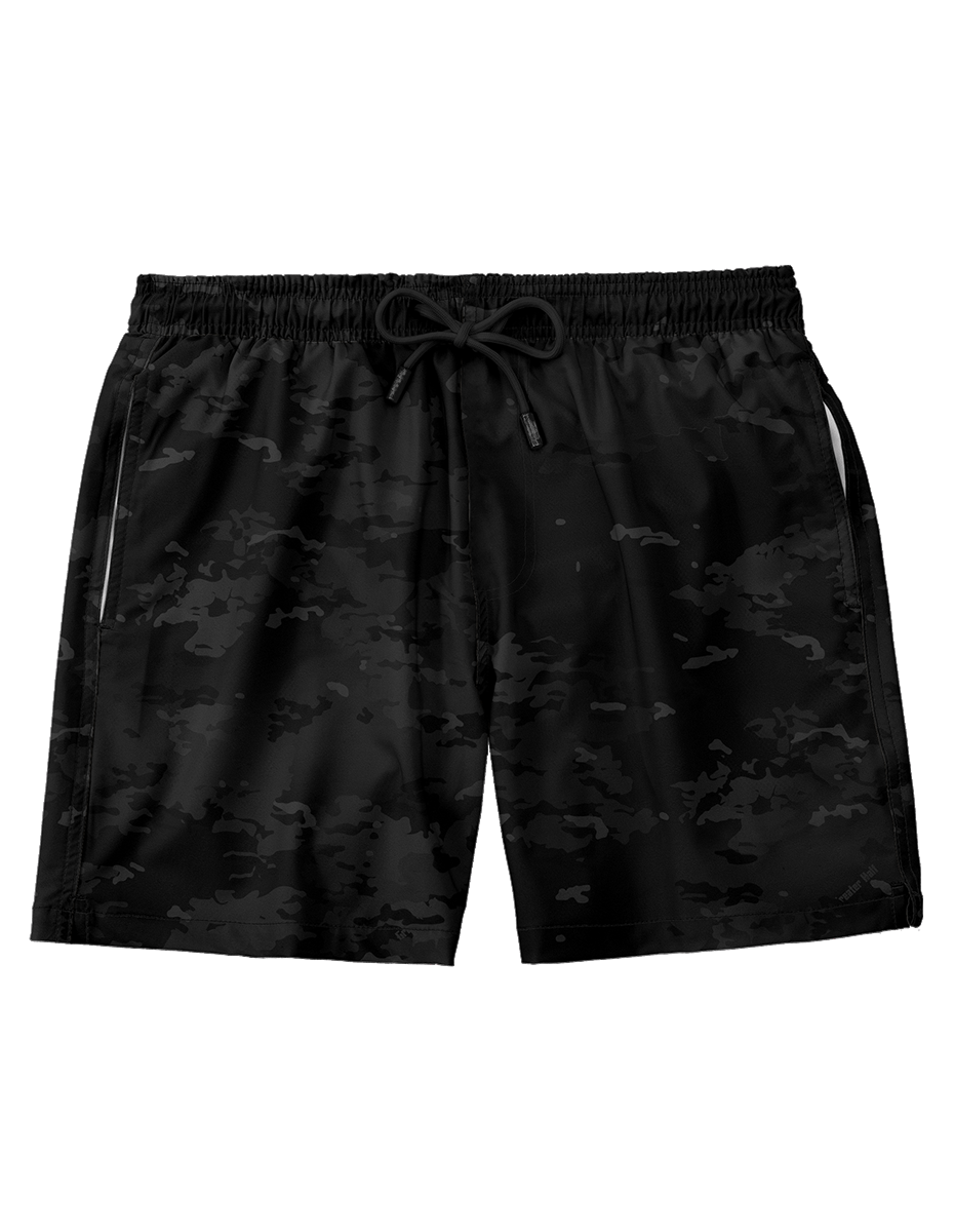 Blue Camo Swim Trunk Greater Half S Standard Length (7" Inseam) Black