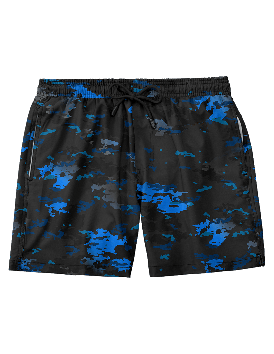 Blue Camo Swim Trunks - Greater Half