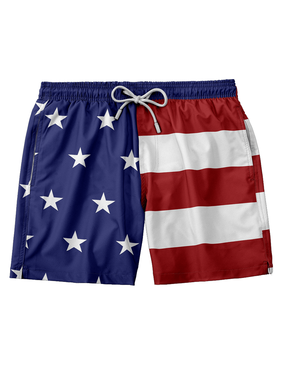 Thumbnail for American Flag Swim Trunks - Greater Half