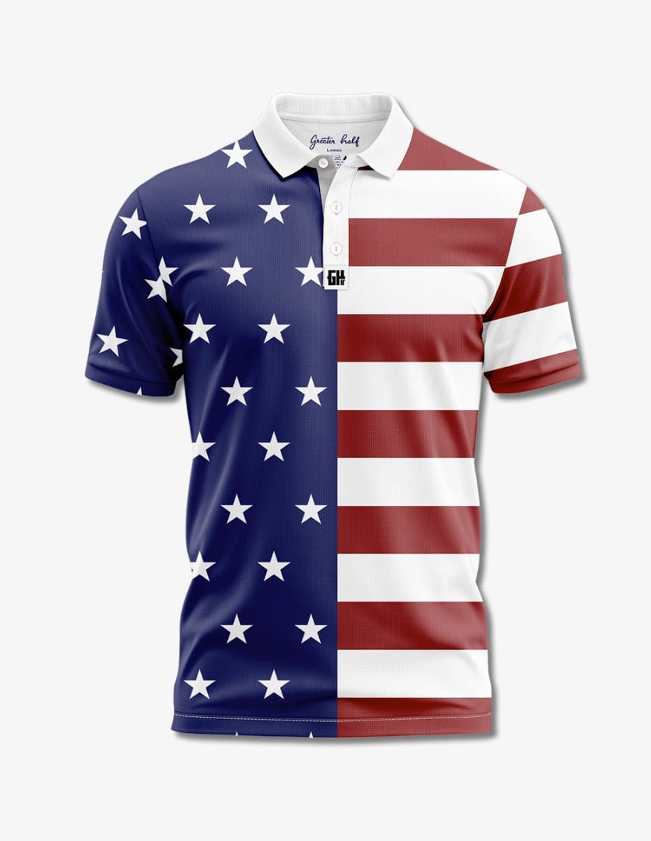 American Flag Polo Golf Polo Greater Half