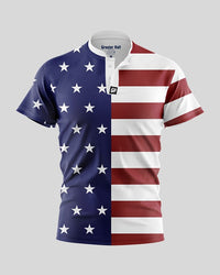 Thumbnail for American Flag Henley Polo Henley Polo Greater Half S