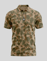 Thumbnail for Frog Camo Polo Golf Polo Greater Half S Tan