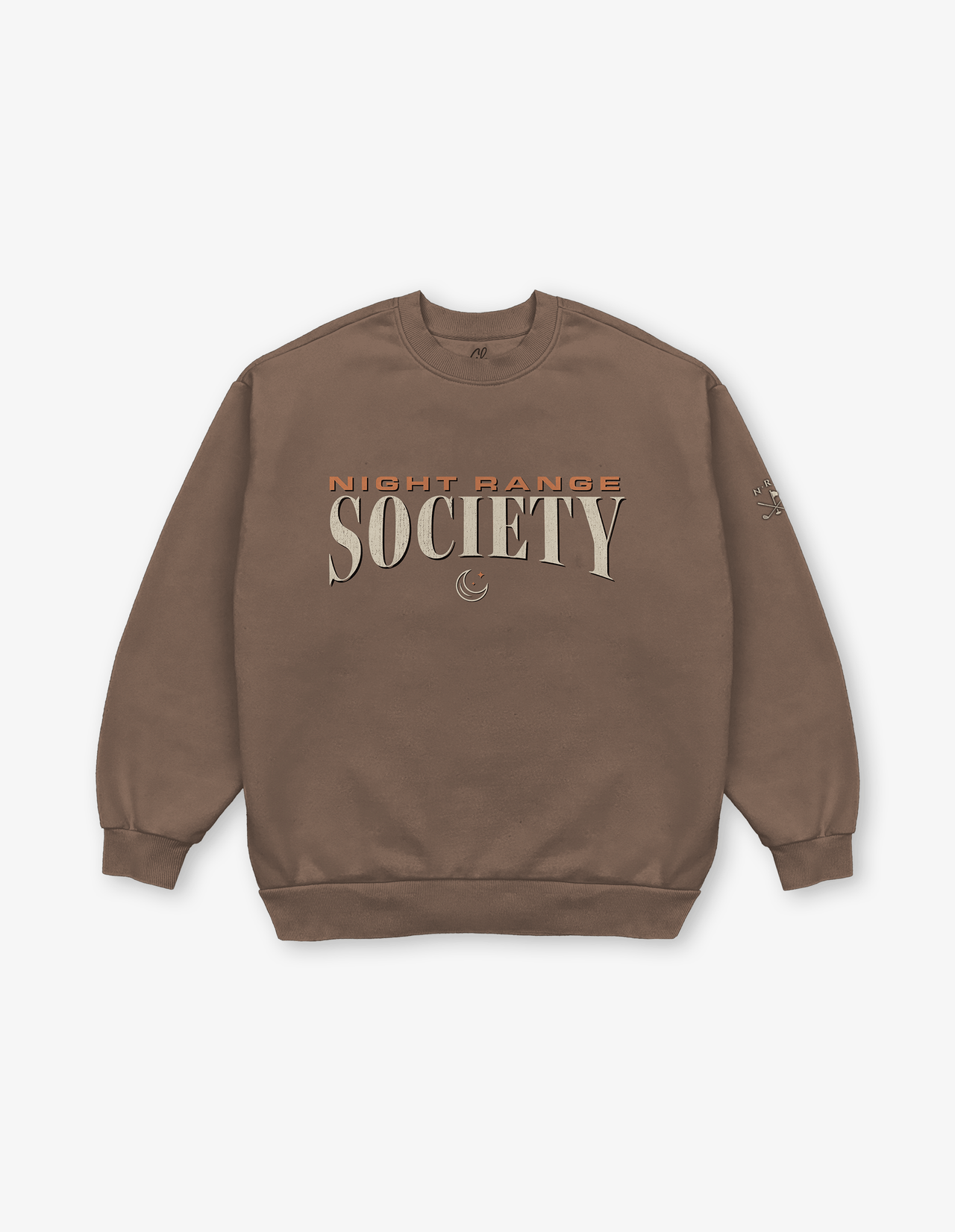 Night Range Society Vintage Latte Crewneck Heavyweight Fleece Crewneck Greater Half