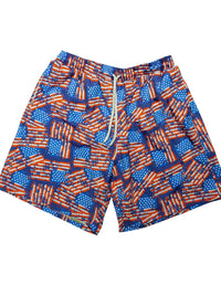 Thumbnail for Distressed American Flag Swim Trunks - Greater Half